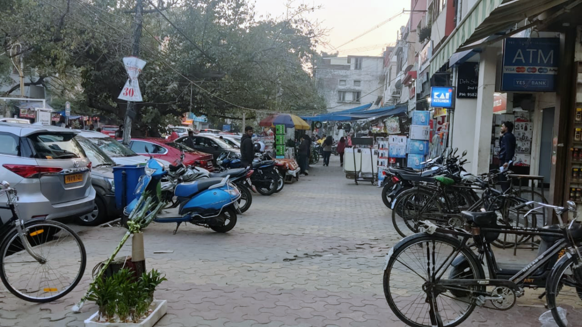 Haphazard Parking in Hauz Khas Market