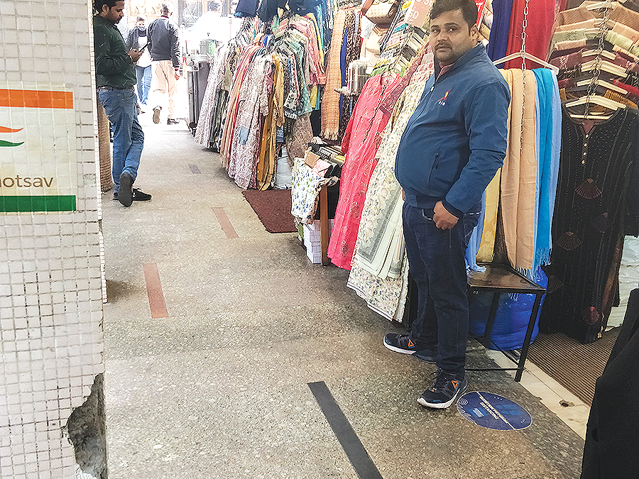Encroachment of Walking Area by Shopkeepers in M Block Market